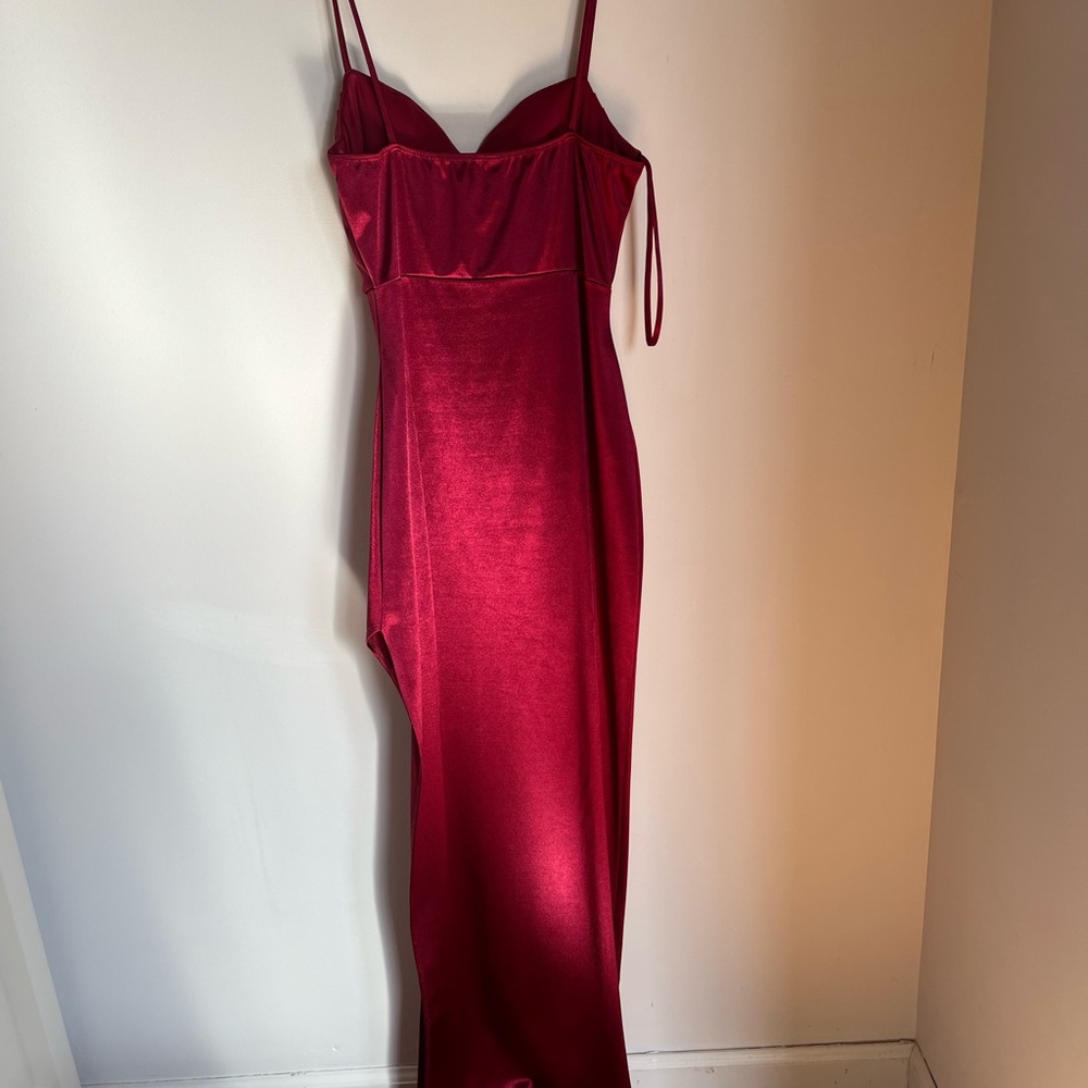 Lala High Slit Satin Formal Dress windsor
